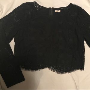 Black lace top Hollister